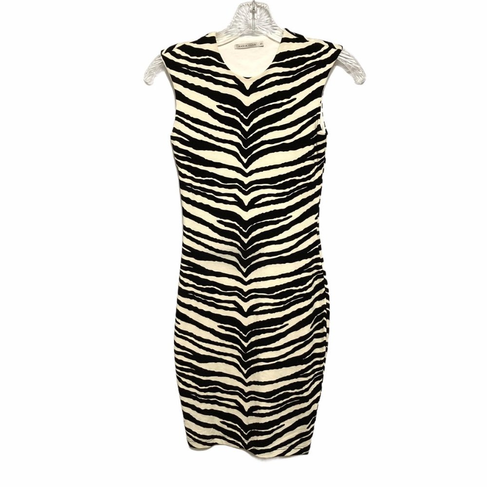 Nadia Tarr XS Sleeveless Animal Print Zebra Dress